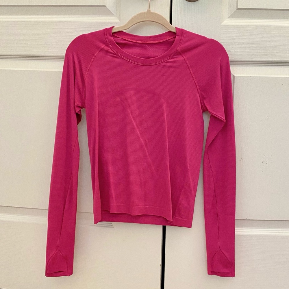 Lululemon Sonic pink swiftly size 6 race length long sleeve